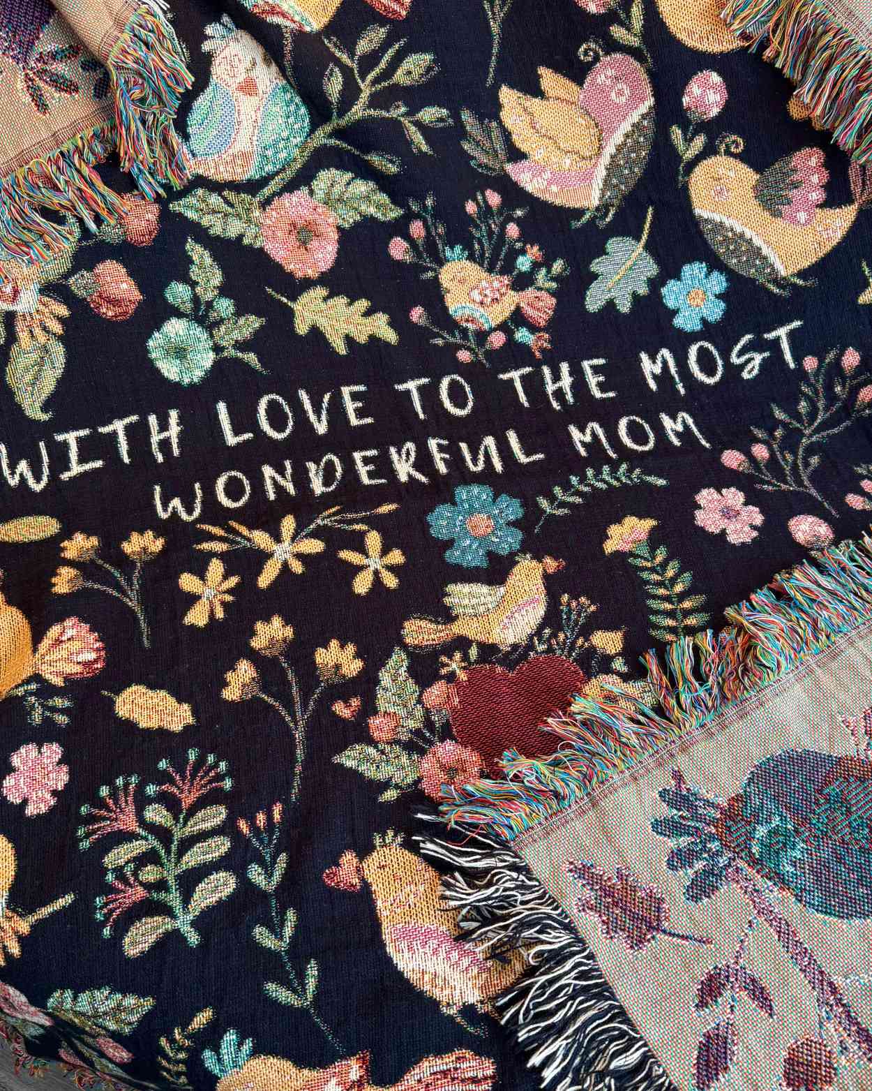 Personalized "Floral Wings" Woven Blanket