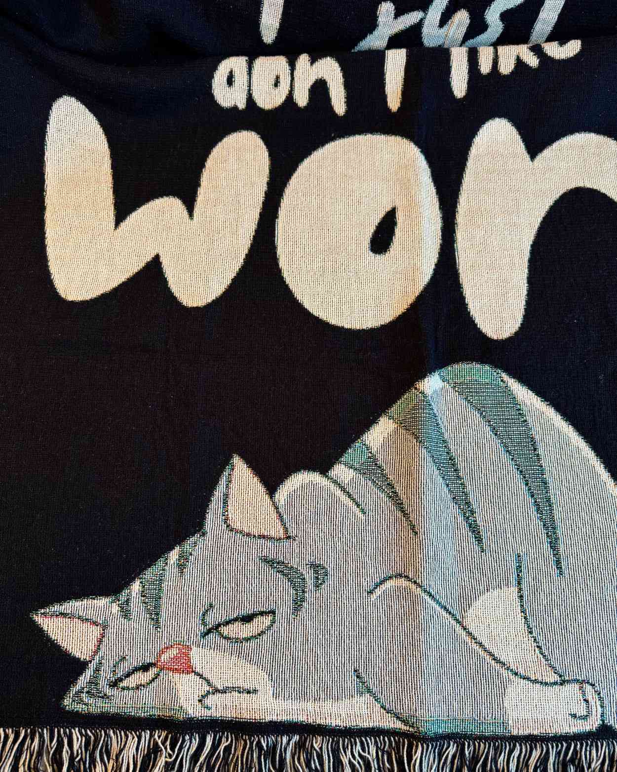 Personalized "Lazy Cat" Woven Blanket