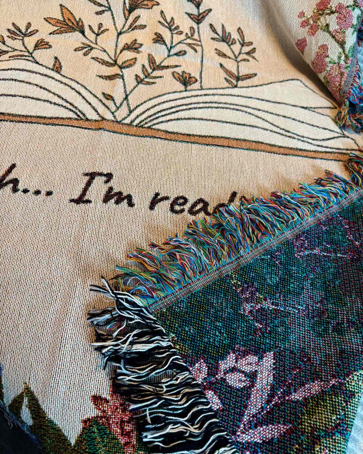 Personalized "Cozy Reading" Woven Blanket