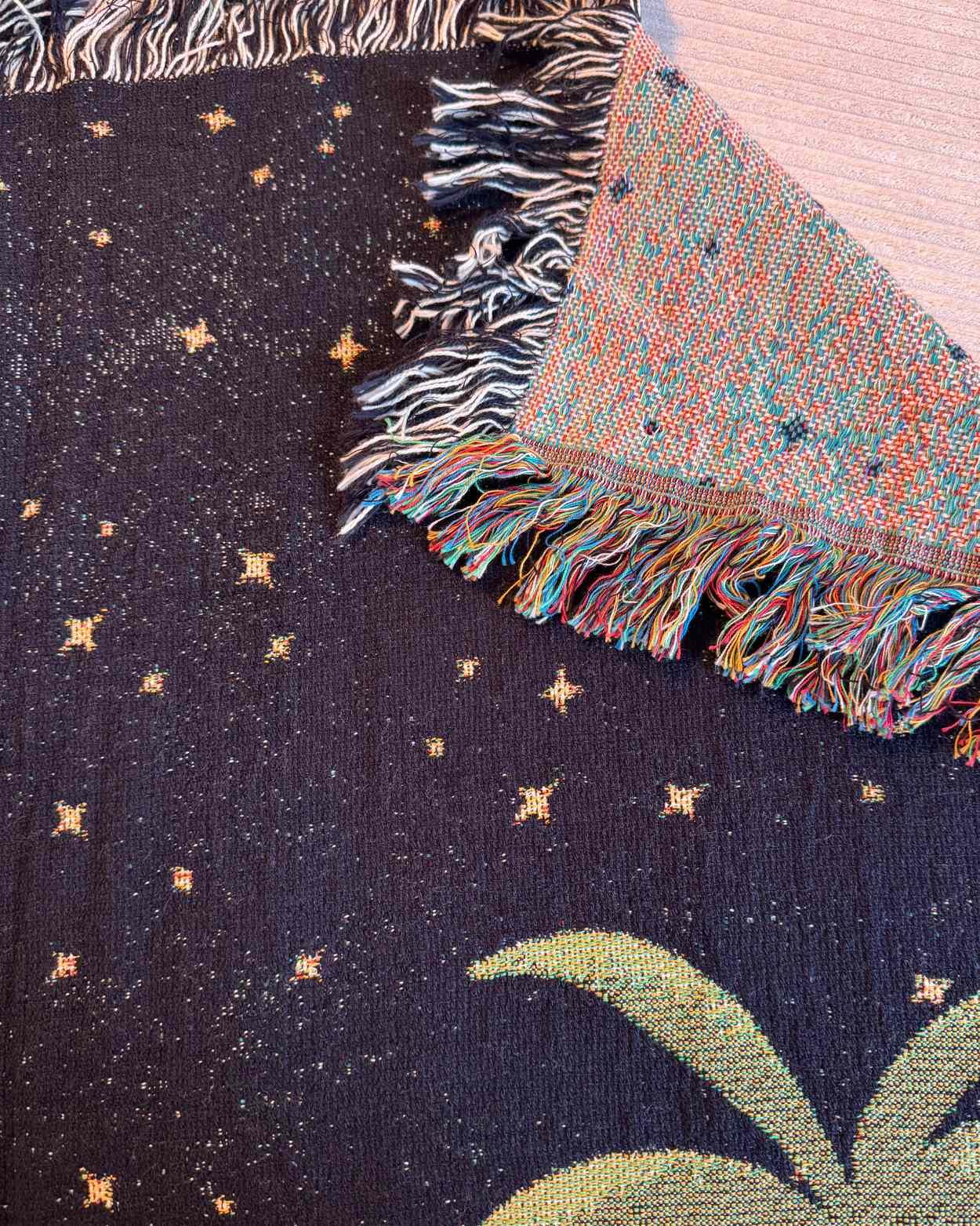 Personalisierte Gewebte Decke mit „Mitternachts-Lamas“